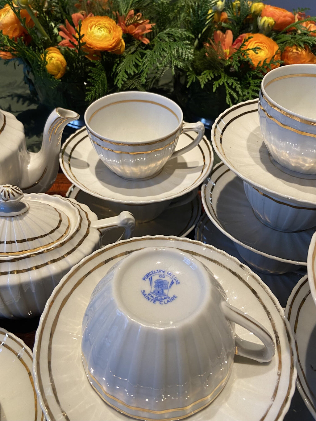 Juego de té en porcelana "Saint Claire"