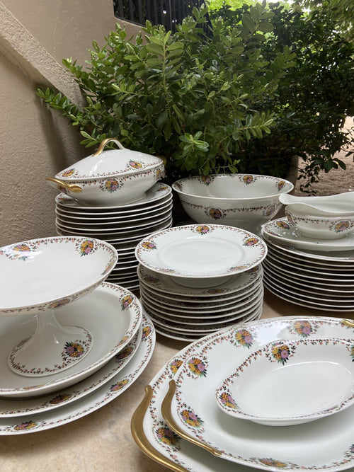 -Vajilla en fina porcelana francesa de Limoges "Raynaud & Cº"